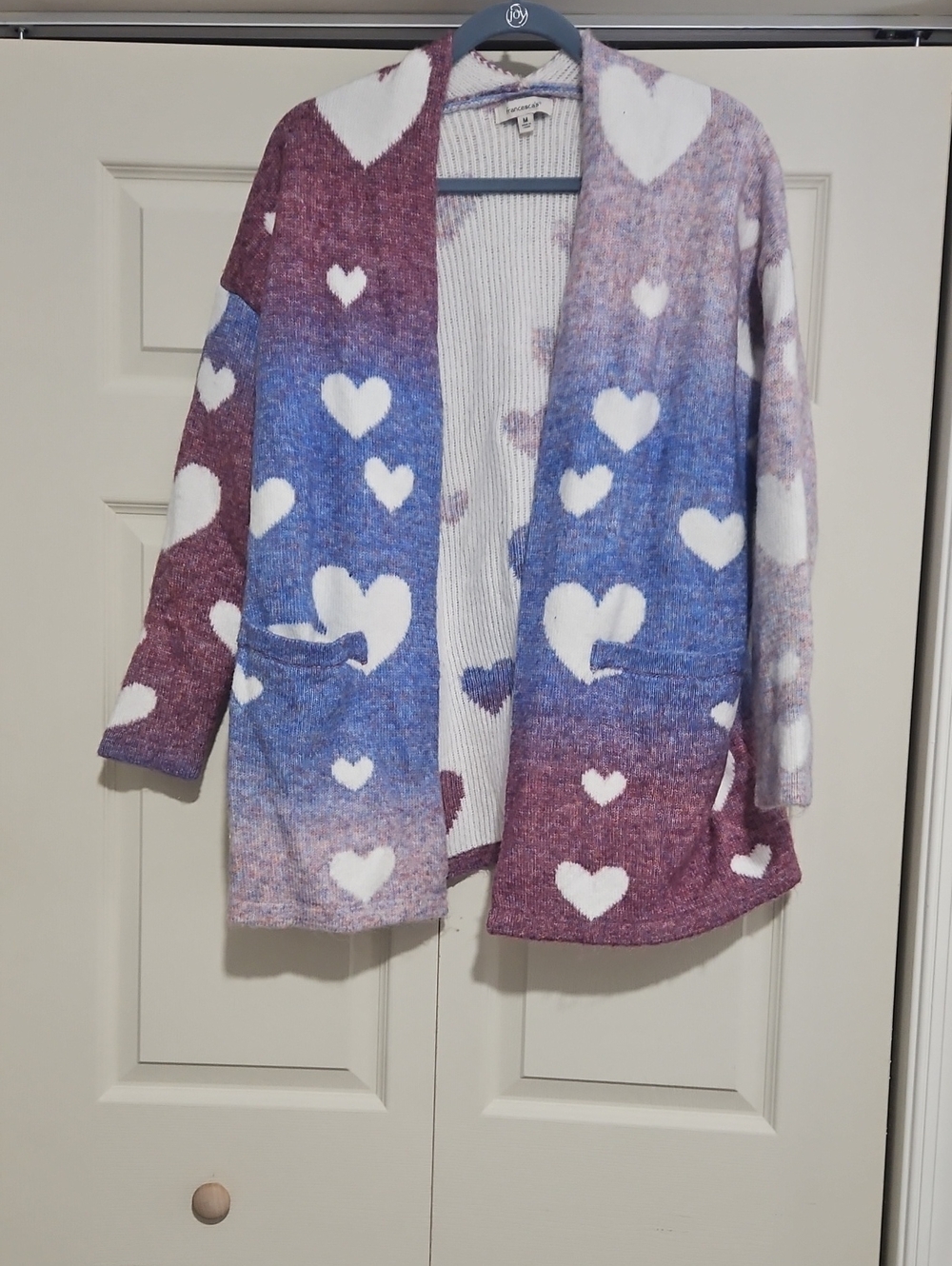 Francesca's Ombre Knit Cardigan - Blue & Mauve